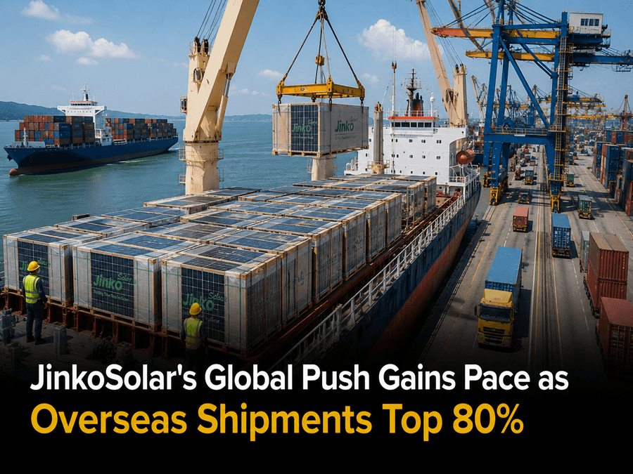 JinkoSolar's Global Push Gains Pace as Overseas Shipments Top 80%